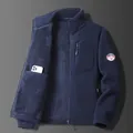 Chaqueta de forro polar azul marino para hombre con cuello alto y cremallera - M / Tops / Azul marino