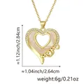 Gold heart pendant necklace with MOM inscription and pavé zircons for Mother's Day - Style D (Double Heart/MOM Letter) / Pendant Only (Without Chain)