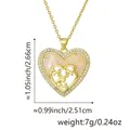 Vergoldete Herz-Halskette mit MOM-Design und Zirkonia-Steinen für Muttertag - Stil E (Hohlherz/MOM Porträt) / Nur Anhänger (Ohne Kette)