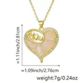 Goldene Herz-Halskette mit MOM-Schriftzug und Maßen, Geschenk für Muttertag für Frauen - Stil G (Herzplatte/Mom-Schriftzug) / Nur Anhänger (Ohne Kette)