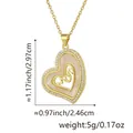 Eleganter vergoldeter Herzanhänger Halskette zum Muttertag mit MOM und Zirkonia-Steinen - Stil H (Herz Hohl/MOM Brief) / Nur Anhänger (Ohne Kette)