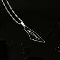 Gedetailleerd overzicht van roestvrijstalen ketting met kaart van Palestina hanger - Staal Stijl C