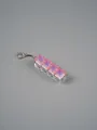 Transparent pink 4-key mechanical switch fidget toy keychain for stress relief - Light-up / Transparent Pink - 4 Keys
