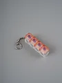 Clear PC mechanical switch fidget keychain with 4-key linear design and metal ring - Transparent Red (F)