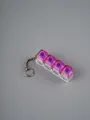 Transparent PC mechanical keyboard switch keychain stress relief toy with 4 pink keycaps - Transparent Rose Red (O)