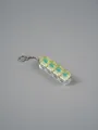 High transparency linear 4-key mechanical keyboard switch keychain toy in yellow and blue PC - Transparent Yellow (M)