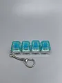 High-transparency PC 4-key mechanical switch fidget toy keychain in turquoise finish. - Transparent Autumn Green (E)