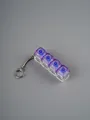 Transparent purple 4-key mechanical switch fidget keychain with a durable metal clip - Transparent Purple (G)