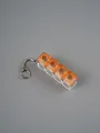 Four-key linear mechanical switch fidget toy keychain with orange caps in clear PC - Transparent Orange Red (N)
