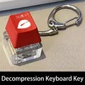Red 'Merit +1' light-up mechanical keyboard keycap keychain stress relief toy - Fidget Stress Relief Button