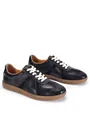 Classic black leather German Army Trainers with white laces and durable gum soles - 38 / Black