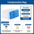 Sacs de rangement sous vide transparents à bord bleu pour vêtements de diverses tailles - Hand Roll Bag 50x35cm / Transparent