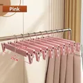Cintre à pantalons en plastique rose dépoli de qualité supérieure avec pinces de 29 cm - Style à Crochet Rond Dépoli / Rose