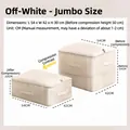 Off-white extra large compressible quilt storage bag, high capacity moving organizer bag - Oversized / Beige