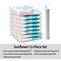 Premium 11-teiliges Vakuum-Aufbewahrungsbeutel-Set mit Sonnenblumenmuster und Pumpe - Sonnenblume 11-teiliges Set (3XL 2M 3Handrollen 2Mini mit Pumpe) / 11-teiliges Set