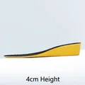 Vista lateral de una plantilla de látex profesional de 4 cm de altura en amarillo y negro - 38 / Plantilla Completa de Aumento de 4cm / Amarillo Negro
