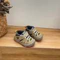 Detail view of toddler winter sneakers with warm fleece lining and soft soles - Khaki