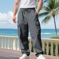 Pantaloni cargo grigi da uomo vestibilità ampia con tasche multiple per stile casual - XS / Pantaloni e gonne / Grigio