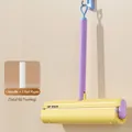 Widened 24cm dopamine lint roller set including 1 handle and 1 refill with 60 tears total - Short Handle Set (1 Handle + 1 Roll) / 24cm Width / Yellow & Purple
