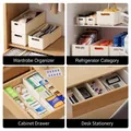 Versatile adjustable retractable storage box for wardrobe, fridge, and desk organization. - Small (Set of 2) / Elegant White