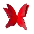 Großer 3D doppelwandiger roter Papier-Schmetterling für Hochzeit und Schaufensterdeko - 30cm / Rot-Schwarz-Verlauf