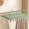 Cintres pour pantalons en plastique vert mat avec pinces antidérapantes pour jupes et pant - Style à Crochet Rond Dépoli / Vert