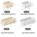 Large white telescopic desk organizer box showing expandable length from 28 to 48cm - Large (2 Pack) / Elegant White