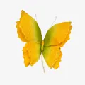 Detailed macro view of a 3D yellow and green gradient paper butterfly decorative prop - Gradient Yellow