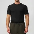 Men's black seamless athletic t-shirt, quick-dry slim fit gym top for yoga and running - S / Tops / Premium Black