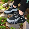 Boys' lightweight grey and black mesh running shoes featuring a trendy rotary buckle system - 28 / Black