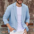 Stylish men's light blue casual cotton blazer jacket for a sophisticated British look. - Light Blue