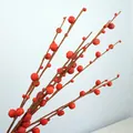 Close-up of artificial pussy willow branches with vibrant red buds for home decor. - 110cm / Red