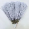 Artificial grey pampas grass decor for home wedding and Nordic style indoor display - Grey Red
