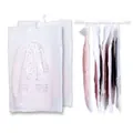 Hanging vacuum storage bags for clothes organizer, space-saving clear plastic bags. - 135*70cm