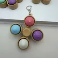 Kleurrijke broodje fidget spinner sleutelhanger met vier siliconen drukknoppen voor stress - Baozi Spinner Stijl (4 Knoppen) / Geen Licht