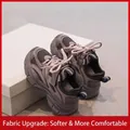 Stylish purple breathable mesh chunky dad sneakers for active girls autumn fashion footwear - Size 26 (Inner Length 16.3cm) / Purple