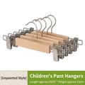 Cintres en bois non vernis pour pantalons d'enfants avec clips, longueur de 26 cm - 1 Pièce / Style Cintre Pour Pantalons Enfant (Non Verni)