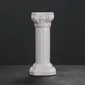 Elegant white ceramic Roman column candle holder for classical dinner table atmosphere - Roman Column Style Candlestick (JCSMJ26-01)