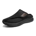 Chaussures de marche noires pour femmes respirantes avec velcro et semelle épaisse - 35 / Noir