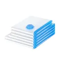 Stapelbare transparente Vakuum-Aufbewahrungsbeutel mit blauem Rand für Kleidung - Elektrische Pumpe / 1 Stück / Blau Transparent