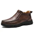 Botines informales para hombre de cuero marrón con suela de goma duradera - 38 / Botines Casuales (999) / Marrón