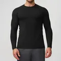 Men's black seamless long sleeve compression t-shirt for fitness, gym and running - S / Tops / Premium Black