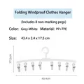 Étendoir à linge pliable avec 8 pinces en coloris gris et blanc gain de place utile - Style Pliable À 8 Clips / Blanc