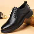 Chaussures derby classiques en cuir noir pour hommes, tenues d'affaires et mariages - 38 / Noir