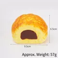 Realistic PU slow rebound bread squishy toy with chocolate filling effect, size 9.5cm x 6.5cm - Chocolate Bread