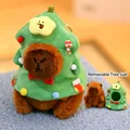 Portachiavi in peluche Capybara con un costume da albero di Natale verde rimovibile - Capibara Albero di Natale