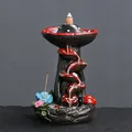Backflow incense burner with realistic red mushroom tree stump design - Yunding Temple Mushroom (JC2025032400001)