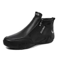 Botas Martin clásicas de cuero genuino negro para mujer con cierre de cremallera lateral - 35 / Botas Martin de Cuero (978) / Negro