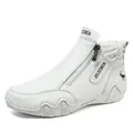 Botas Martin de cuero genuino blanco para mujer con cremallera lateral y detalles de logo - 35 / Botas Martin de Cuero (978) / Blanco