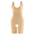Seamless tummy control shapewear bodysuit with open crotch design in nude color tone - 5XL / Set / Nude
